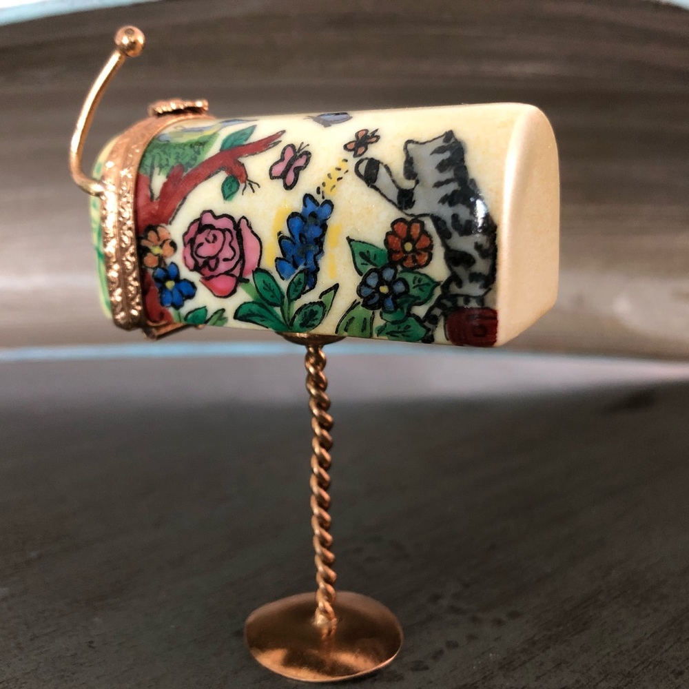 LIMOGES France Mailbox Trinket Box